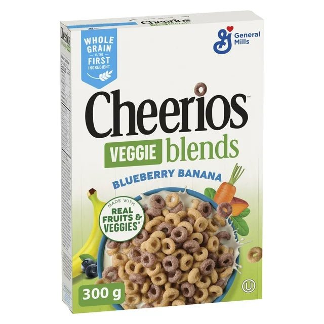 Cheerios VEGGIE blends Blueberry Banana Cereal, Whole Grains, 300g - Just Closeouts Canada Inc.