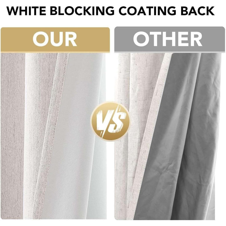 Chenille Blackout Grommet Curtains, Heather Ivory, 52 x 84 in, 2 Panels - Just Closeouts Canada Inc.