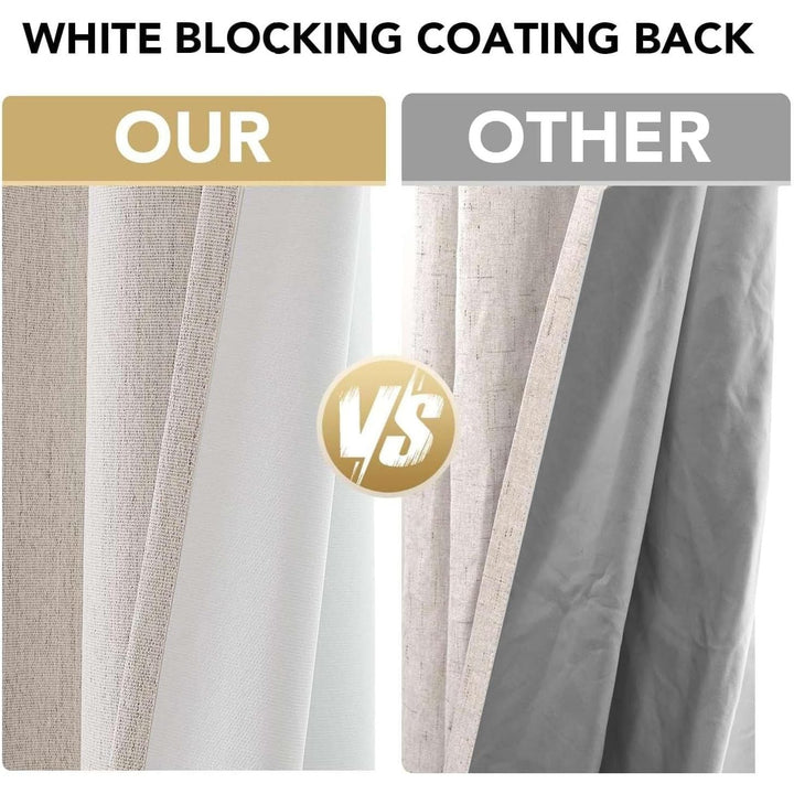 Chenille Blackout Grommet Curtains, Heather Natural, 42 x 84 in, 2 Panels - Just Closeouts Canada Inc.