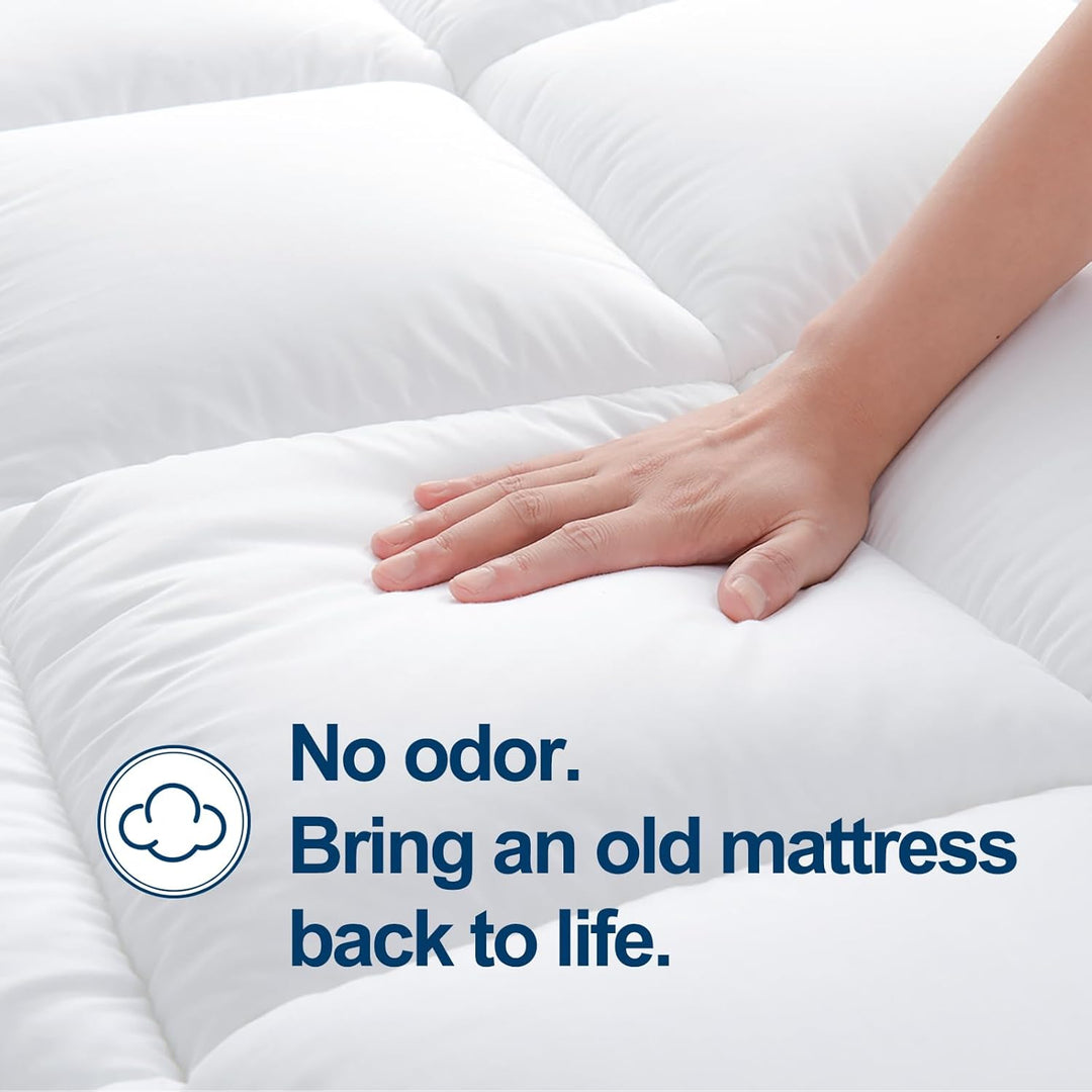 CHOPINMOON King Mattress Topper Extra Thick Mattress Pad, Plush Pillow Top Mattress Cover Soft Bed Topper,18" Deep Pocket - Just Closeouts Canada Inc.