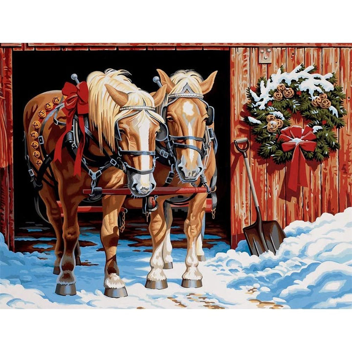 Christmas Horses 5D Diamond Painting Kit, 30 x 40 cm - Just Closeouts Canada Inc.X00335AKHD