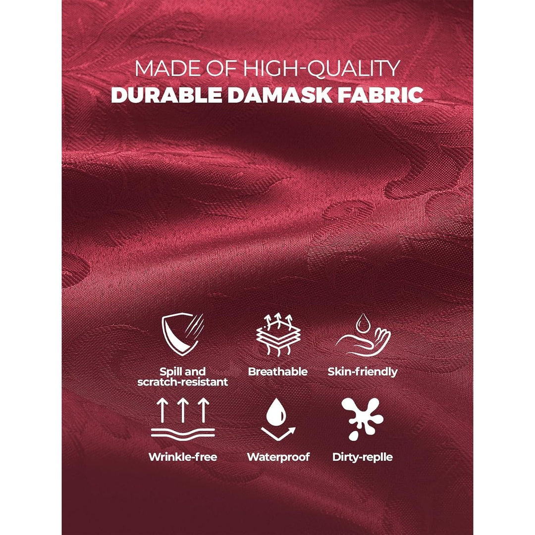 Christmas Red Floral Table Cloth Rectangular 60 x 104 Inch (8-10 Seats), Waterproof Decorative Washable Damask Tablelcoth Cover for Dining Kitchen Buffet Table,Wedding Indoor Outdoor Party - Just Closeouts Canada Inc.X004O3WA7B