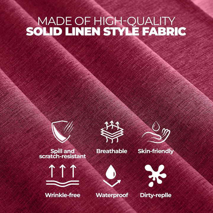 Christmas Red Waterproof Reusable Table Cloths for Dining Table, Outdoor Washable Cloth Tablecloths for Rectangle Tables for Holiday Dining(Oblong, 52 x 70 inch (Rectangular), Burgundy) - Just Closeouts Canada Inc.X003XP5Z69