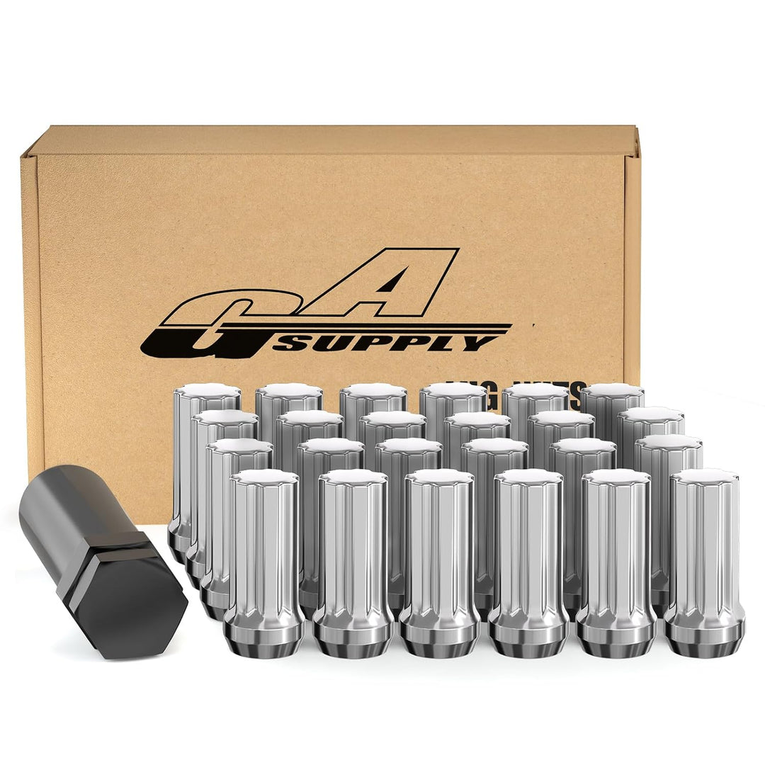 Chrome 14x1.5 Lug Nuts, 2inch Closed End Acorn Tuner Lug Nuts Spline Drive for Aftermarket Wheels, 24 Pack +1 Spline Lug Nut Key - Just Closeouts Canada Inc.B08KXM6KS9