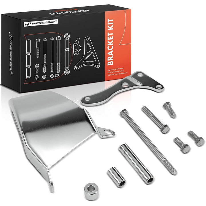 Chrome Steel Alternator Bracket Kit for Small-Block V8 Long Water Pump - Just Closeouts Canada Inc.