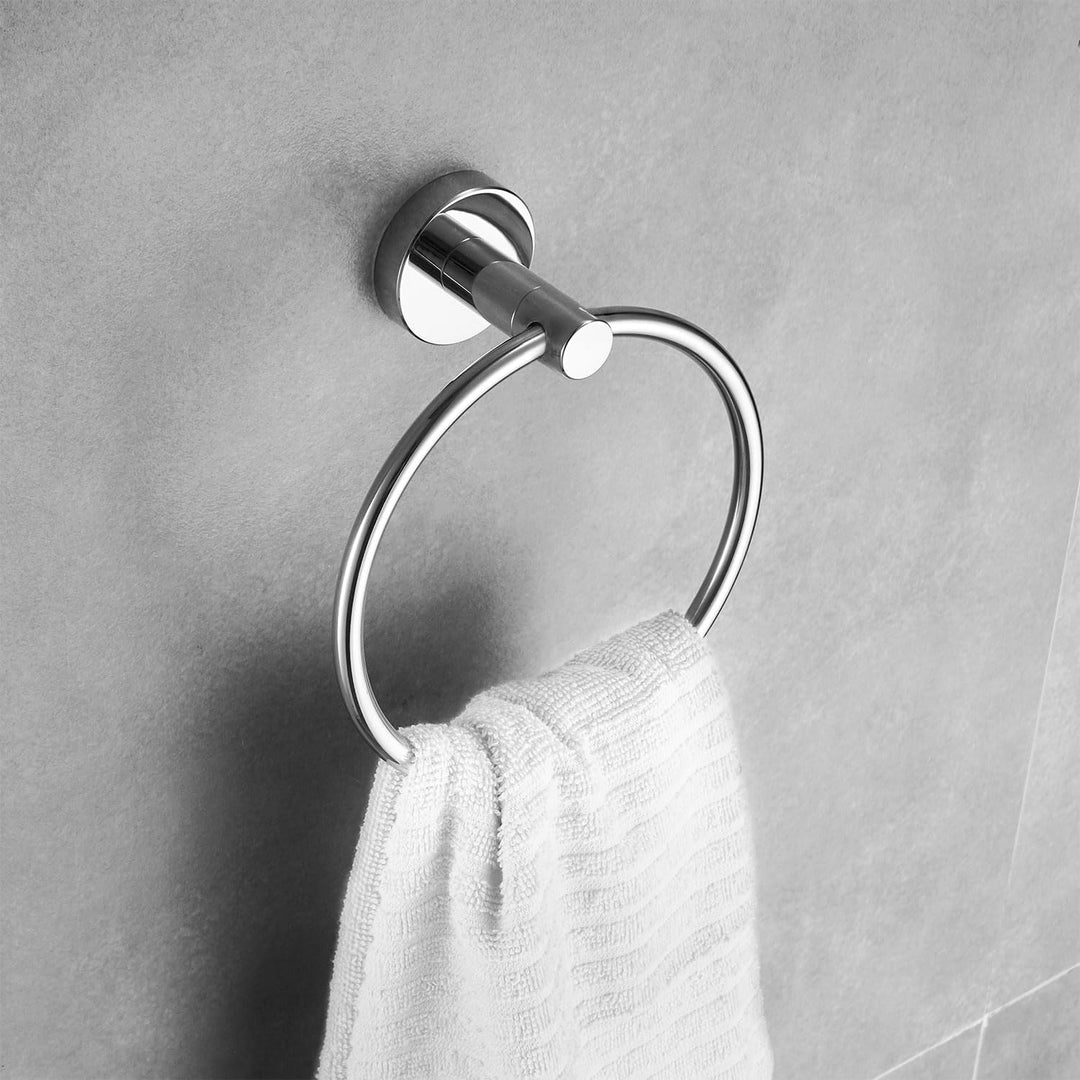 Chrome Toilet Paper Holder Towel Ring, Bathroom Hardware Hand Towel Holder Silver 2 Pieces Wall Mount Bathroom Accessories Set Stainless Steel - Just Closeouts Canada Inc.