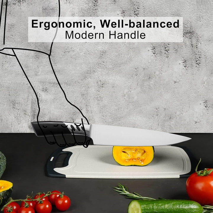 CHUSHIJI Knife Set,3 - Piece Stainless Steel Knife Set, Kitchen Knives Set,Chef Knife Set,8 Inch Chef's Knife,7 Inch Santoku Knife,5 Inch Utility Knife,Kitchen Gadgets for Women & Men with Gift Box - Just Closeouts Canada Inc.