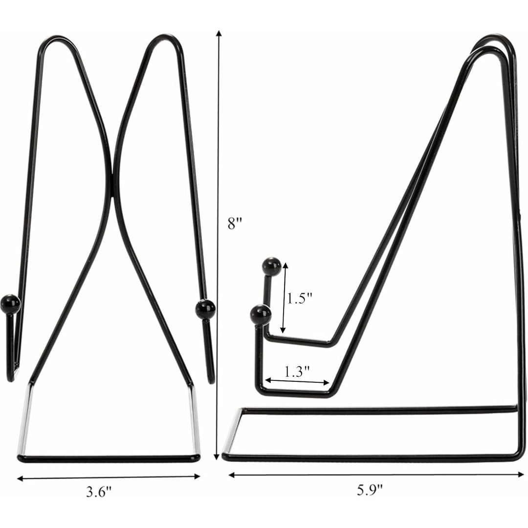 Cididu 6 Pack 8 Inch Plate Stands for Display, Metal Black Picture Frame Holder Stand, Photo Stands for Table Display, Book Display Stand for Decorative Plate, Platter, Plaque, Picture Photo Easel - Just Closeouts Canada Inc.