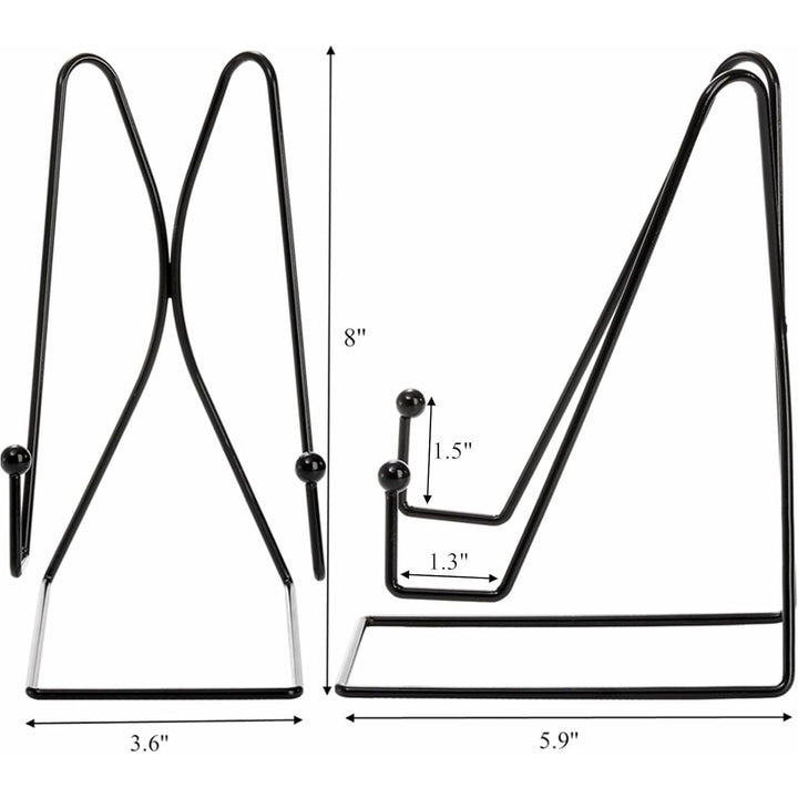 Cididu 6 Pack 8 Inch Plate Stands for Display, Metal Black Picture Frame Holder Stand, Photo Stands for Table Display, Book Display Stand for Decorative Plate, Platter, Plaque, Picture Photo Easel - Just Closeouts Canada Inc.