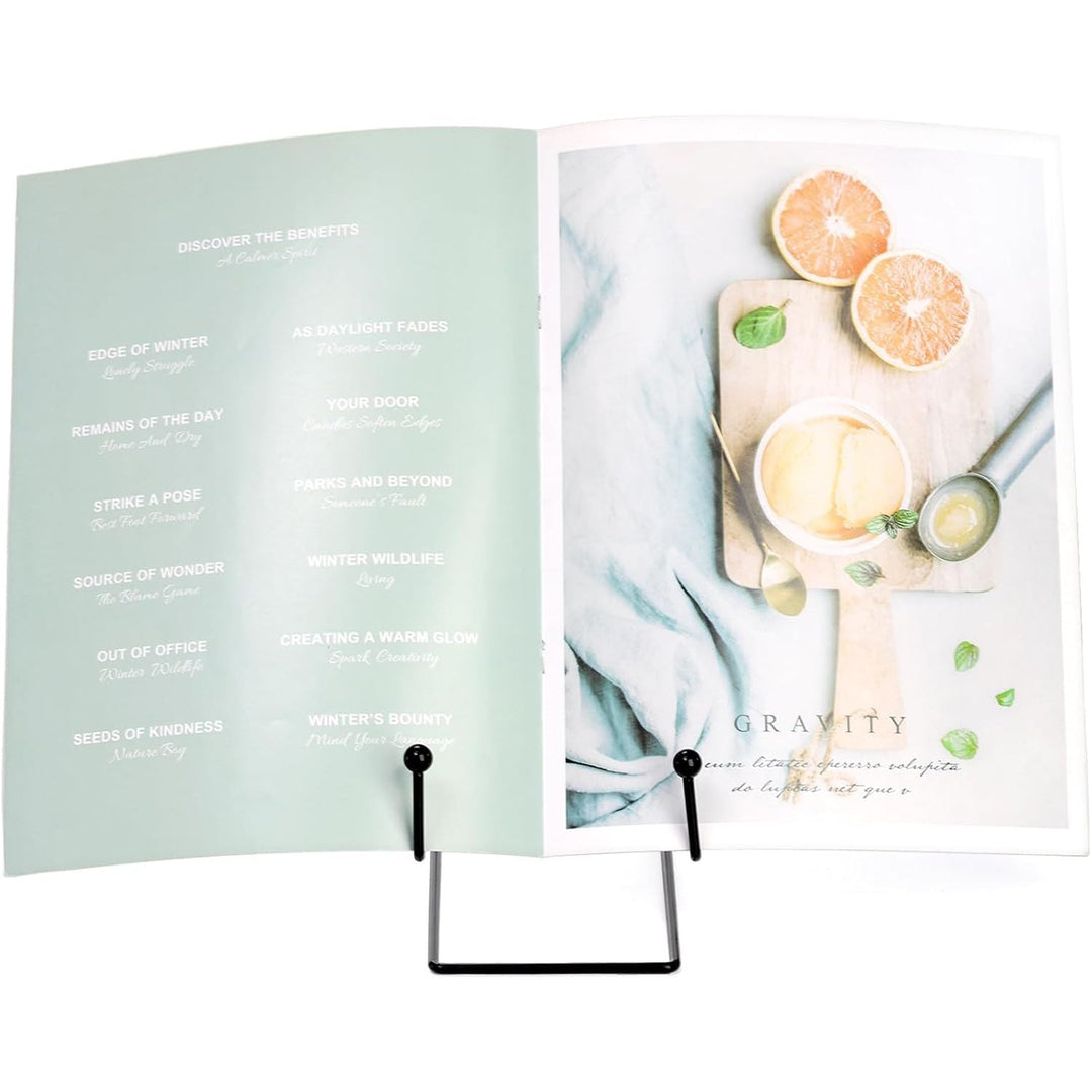 Cididu 6 Pack 8 Inch Plate Stands for Display, Metal Black Picture Frame Holder Stand, Photo Stands for Table Display, Book Display Stand for Decorative Plate, Platter, Plaque, Picture Photo Easel - Just Closeouts Canada Inc.