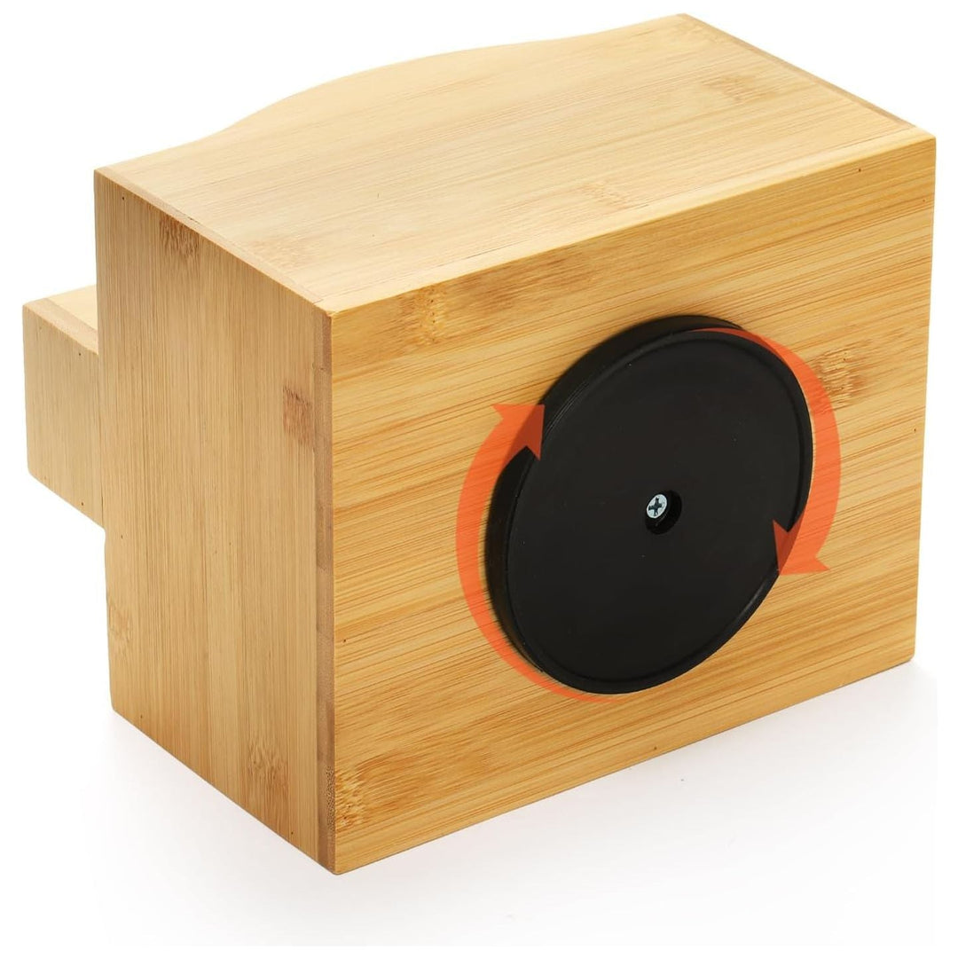 Cididu Bamboo Remote Control Holder, 360 Degree Rotating Remotes Caddy Organizer, 5 Slot Spinning Office Desktop Bedside Organizer Storage for Calculator, Cell Phone, Pen and Other Gadgets - Just Closeouts Canada Inc.