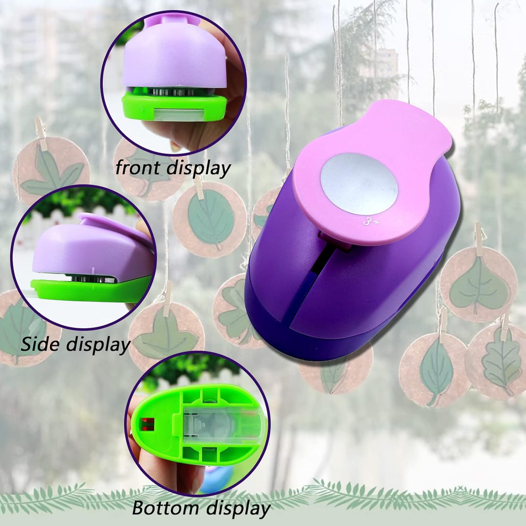 Circle Punch 4 Pieces (1.5 Inch, 1 Inch, 5/8 Inch, 3/8 Inch) Craft Round Shape Punch Scrapbook Paper Cutter Round Shape Cutter Paper Crafts Puncher Handmade Hole Scrapbooking Punches - Just Closeouts Canada Inc.