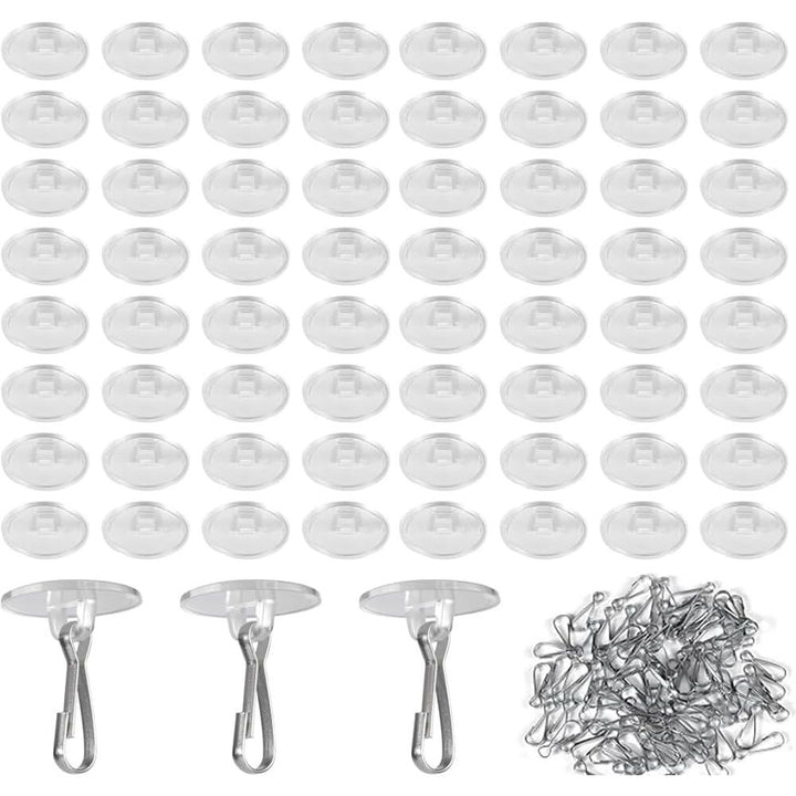 Clear Adhesive Hanging Hooks with Metal Clips, 100-Piece Set - Just Closeouts Canada Inc.X004FQRVR1