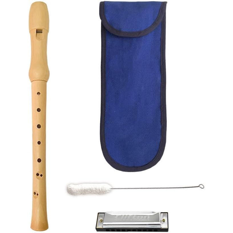 CLIFTON 8 - Hole Soprano Descant Wooden Recorder Flute with Cleaning Brush & Textile Carry Bag For School Student Home Beginning learners (Baroque Fingering) - Just Closeouts Canada Inc.