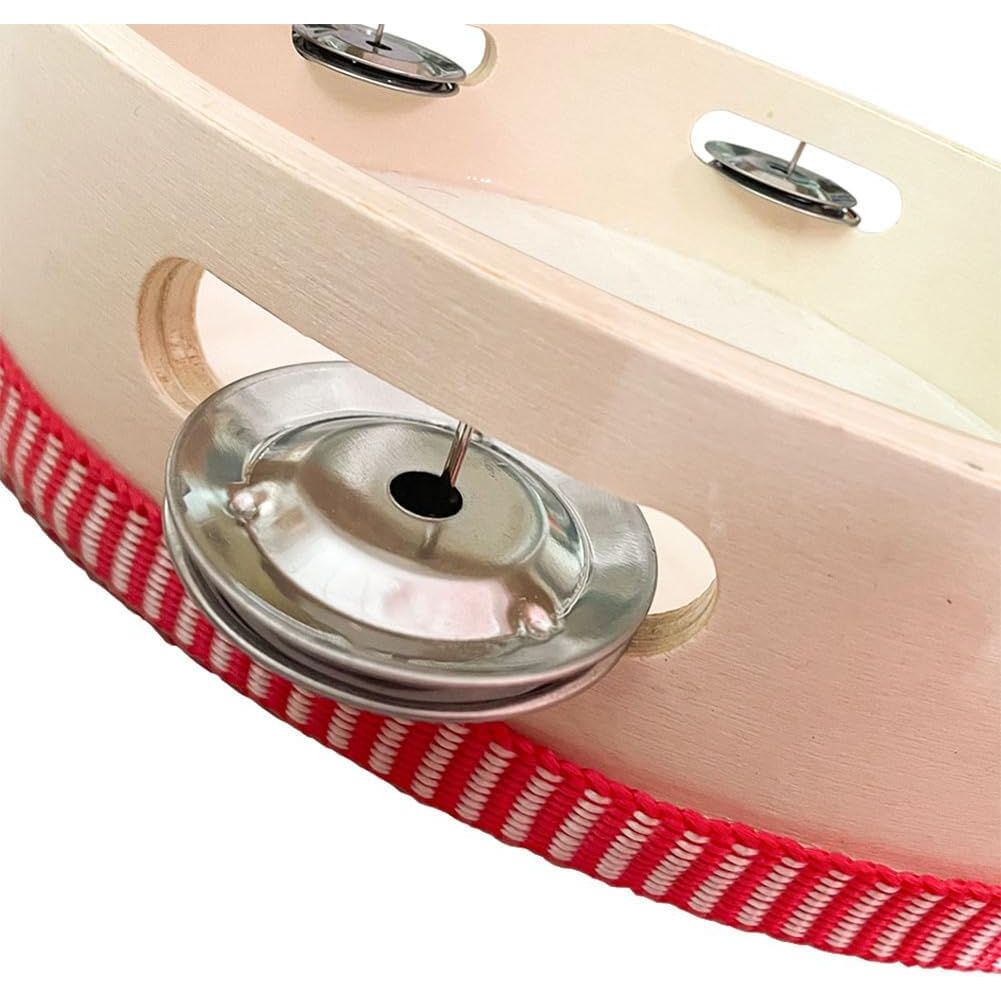 Clifton 8 inch Tambourine Drum Bell Single Row Tambourine Metal Jingles Percussion Instrument Hand Tambourine - Just Closeouts Canada Inc.