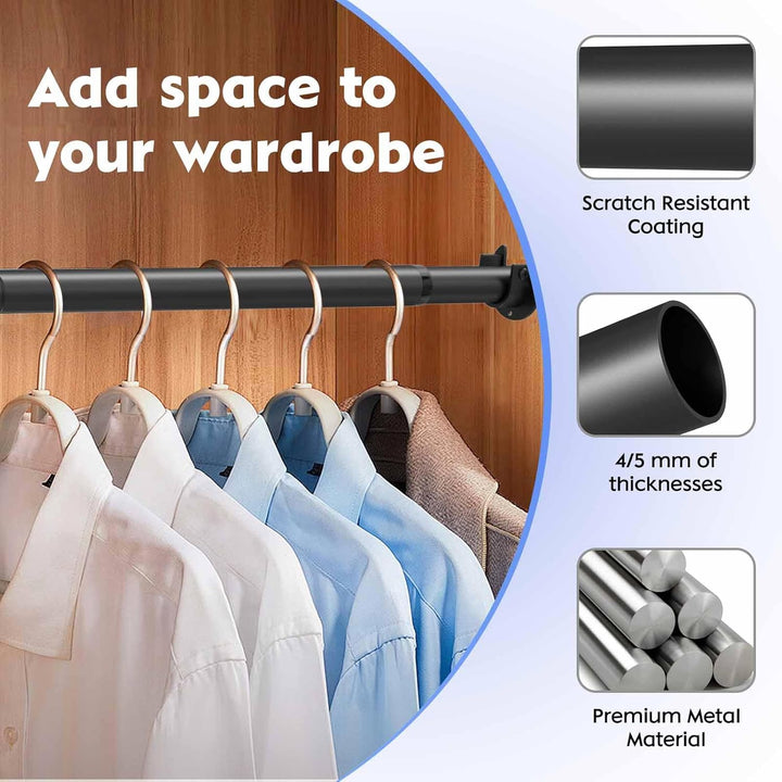 Closet Rod ,17 to 40 Inches Adjustable Closet Rods for Hanging Clothes 1.3 Inch Diameter Heavy Duty Metal Closet Hanging Rod Closet Bar for Wardrobes,Closet, Bathroom, Windows - Just Closeouts Canada Inc.
