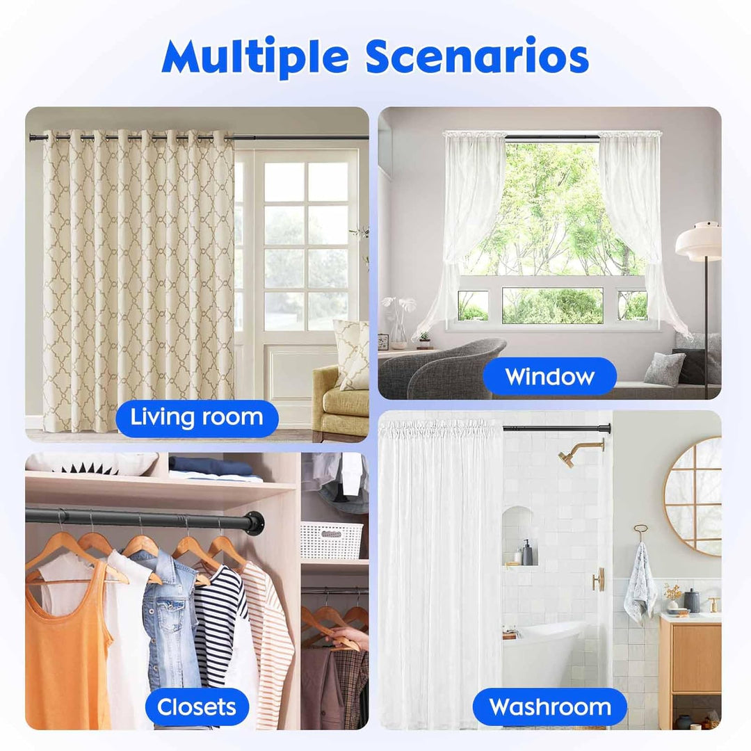 Closet Rod ,17 to 40 Inches Adjustable Closet Rods for Hanging Clothes 1.3 Inch Diameter Heavy Duty Metal Closet Hanging Rod Closet Bar for Wardrobes,Closet, Bathroom, Windows - Just Closeouts Canada Inc.