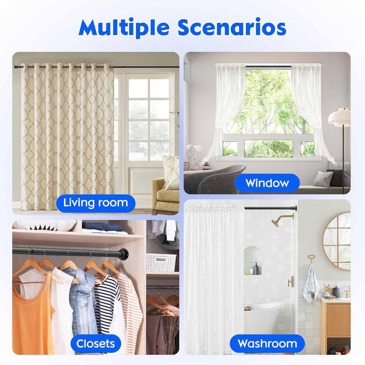 Closet Rod ,17 to 40 Inches Adjustable Closet Rods for Hanging Clothes 1.3 Inch Diameter Heavy Duty Metal Closet Hanging Rod Closet Bar for Wardrobes,Closet, Bathroom, Windows - Just Closeouts Canada Inc.