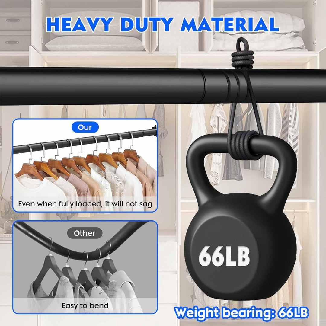 Closet Rod ,17 to 40 Inches Adjustable Closet Rods for Hanging Clothes 1.3 Inch Diameter Heavy Duty Metal Closet Hanging Rod Closet Bar for Wardrobes,Closet, Bathroom, Windows - Just Closeouts Canada Inc.