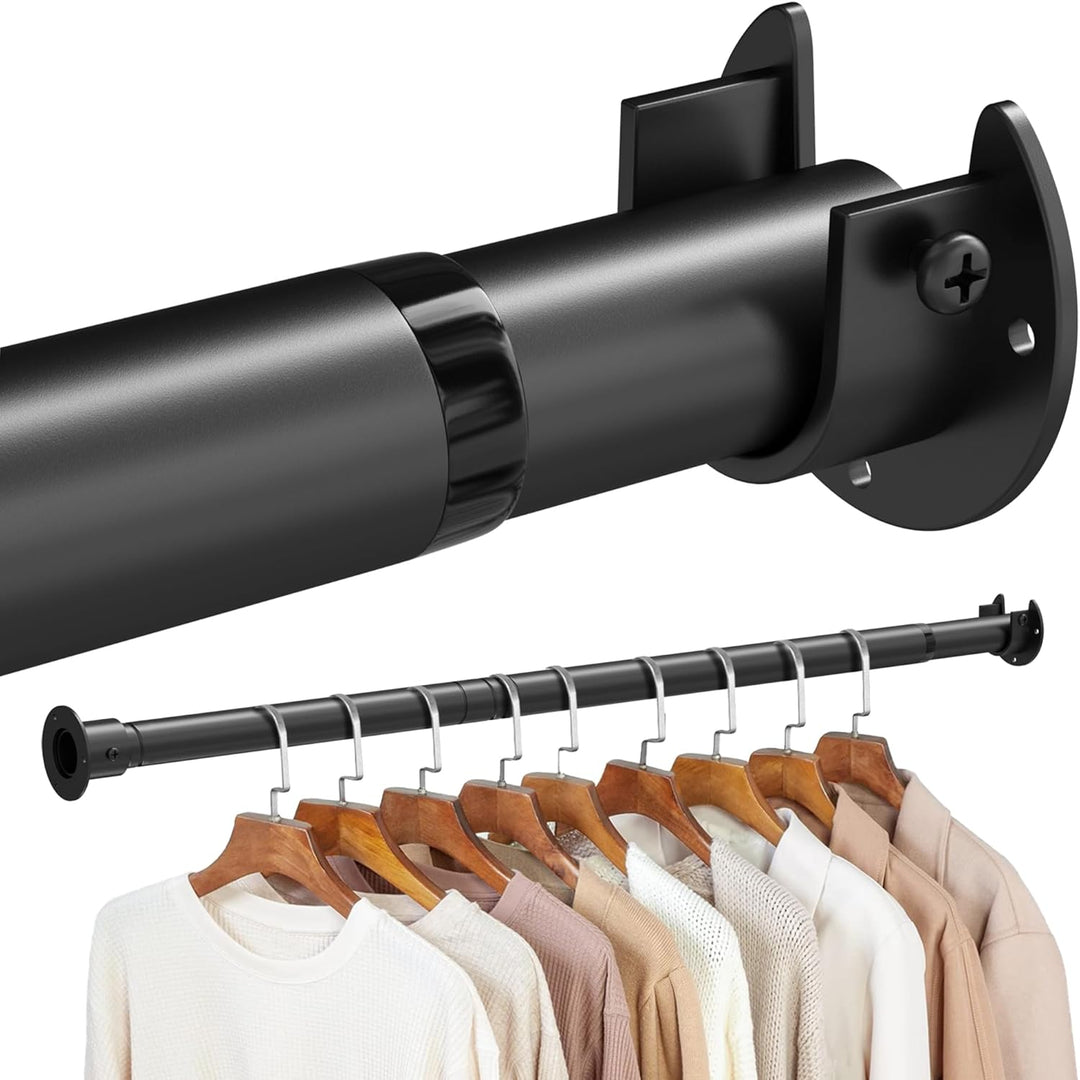 Closet Rod ,17 to 40 Inches Adjustable Closet Rods for Hanging Clothes 1.3 Inch Diameter Heavy Duty Metal Closet Hanging Rod Closet Bar for Wardrobes,Closet, Bathroom, Windows - Just Closeouts Canada Inc.