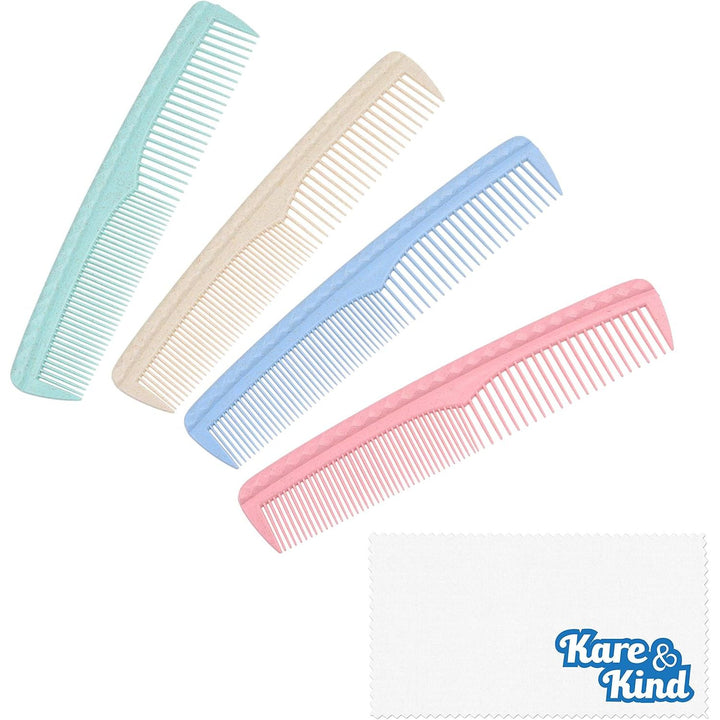 Coarse and Fine Tooth Hair Combs, 4-Piece Pastel Set - Just Closeouts Canada Inc.