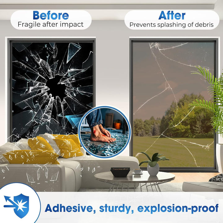 Coavas One Way Window Film Reflective Window Films for Privacy Mirror Window Film for Sun Blocking UV Heat Control Non Adhesive Static Cling Window Tint for Home 23.6 x 78.7in, 60x200cm, Brown Silver - Just Closeouts Canada Inc.