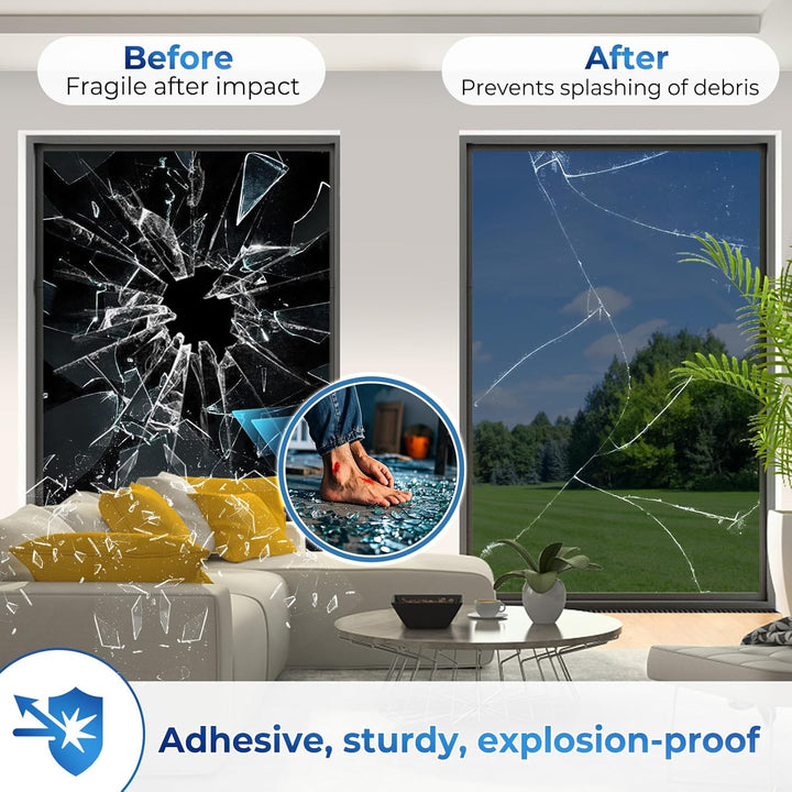 Coavas One Way Window Films for Privacy with Tools, Daytime Privacy Window Tint for Home, Reflective Window Coverings for Sun Blocking Heat Control Self Adhesive 17.5 x 78.7 in, Black - Silver - Just Closeouts Canada Inc.