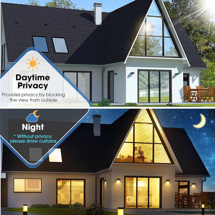 Coavas One Way Window Films for Privacy with Tools, Sun Blocking Mirror Window Tint for Home, Daytime Reflective Removable UV Heat Control Window Coverings, 23.6 x 157.5in, Silver Black - Just Closeouts Canada Inc.