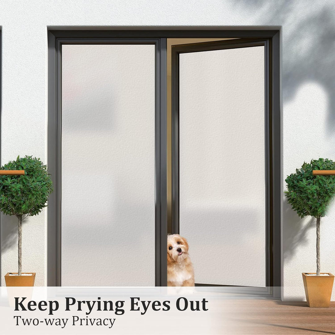 Coavas Window Films for Privacy Window Film Frosted Static Cling Non Adhesive Vinyl Sticker Sun Heat Blocking Window Coverings for Bathroom Home Office Door 23.6x118.1 Inch,60x300cm, Pure Frosted - Just Closeouts Canada Inc.