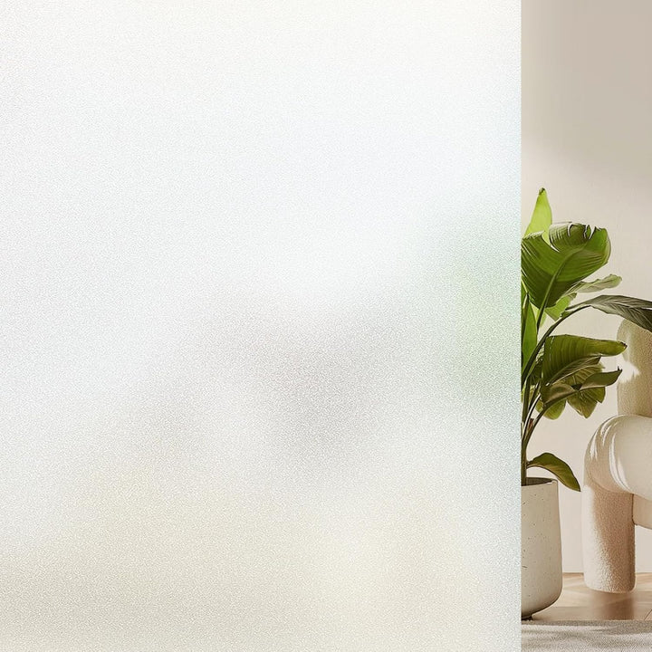 Coavas Window Films for Privacy Window Film Frosted Static Cling Non Adhesive Vinyl Sticker Sun Heat Blocking Window Coverings for Bathroom Home Office Door 23.6x118.1 Inch,60x300cm, Pure Frosted - Just Closeouts Canada Inc.