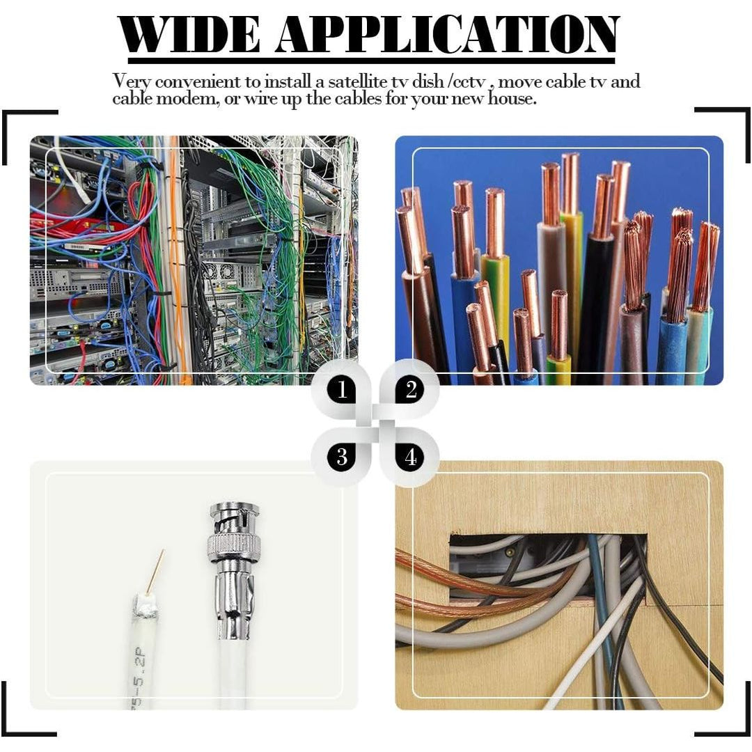Coaxial Cable Tool Set, Coax RF Connector Crimping Tool + Coaxial Cable Stripper + BNC/UHF Crimp Male Connectors + Wire Cutter + Screw Driver for RG58, RG59, RG62, RG174 (Blue Coloured Casing) - Just Closeouts Canada Inc.X001YBR6R5