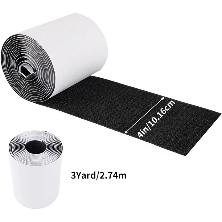 COCOBOO 4 Inch x 9 Feet Hook and Loop Tape for Couch Cushions, Strips with Adhesive, Nylon Self Adhesive Heavy Duty Strips for Home Office School Car and Crafting Organization - Just Closeouts Canada Inc.