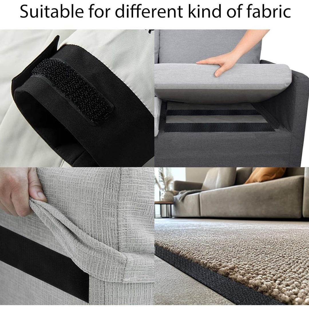 COCOBOO 4 Inch x 9 Feet Hook and Loop Tape for Couch Cushions, Strips with Adhesive, Nylon Self Adhesive Heavy Duty Strips for Home Office School Car and Crafting Organization - Just Closeouts Canada Inc.