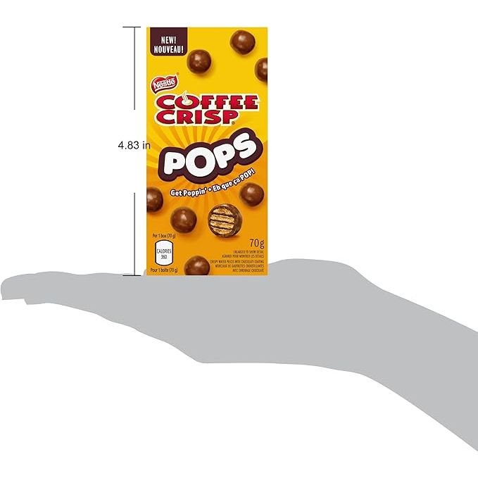 COFFEE CRISP POPS Chocolaty Snacks Carton 70 g - Just Closeouts Canada Inc.059800746731