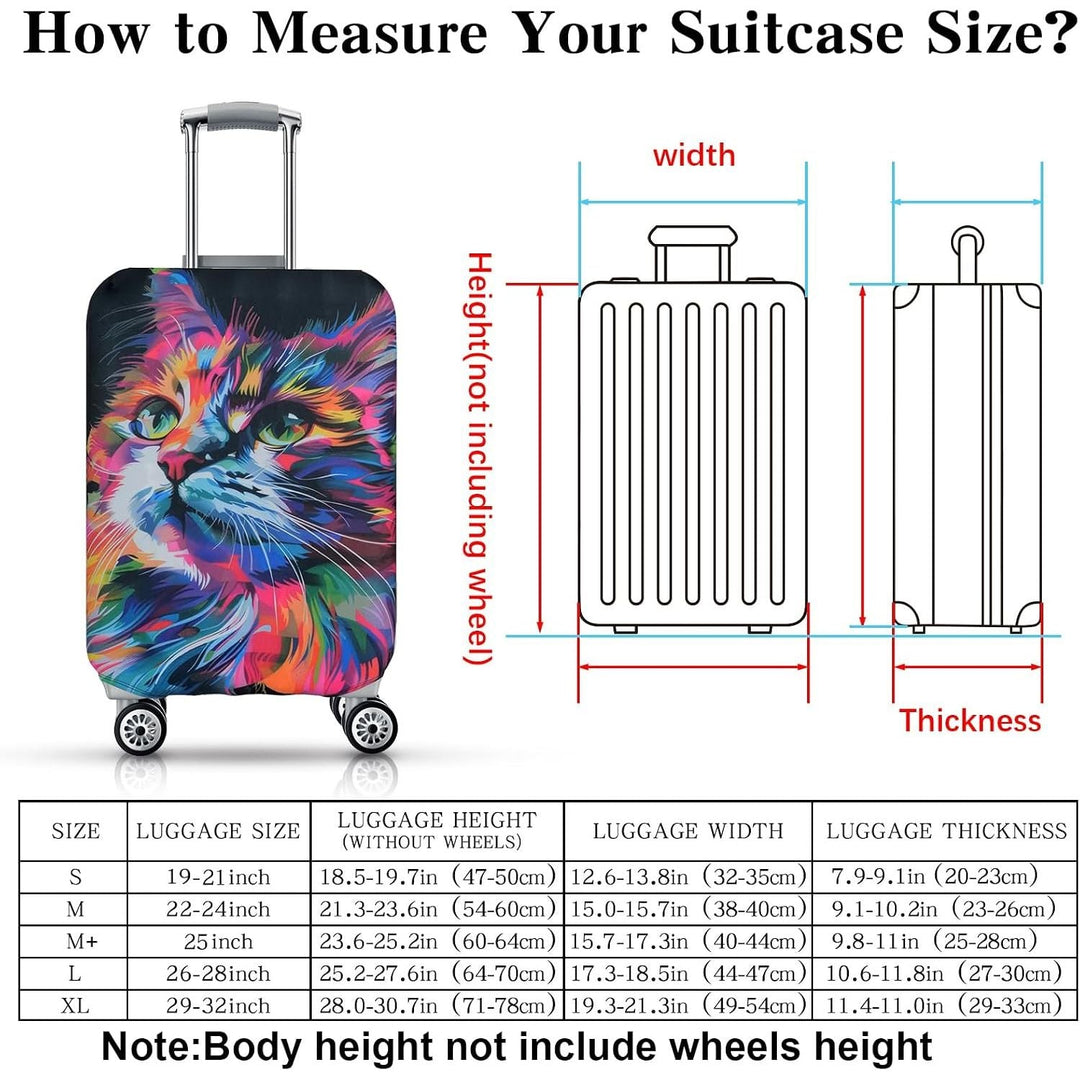Colourful Cat-Print Stretch Luggage Cover, Small 19–21 in - Just Closeouts Canada Inc.
