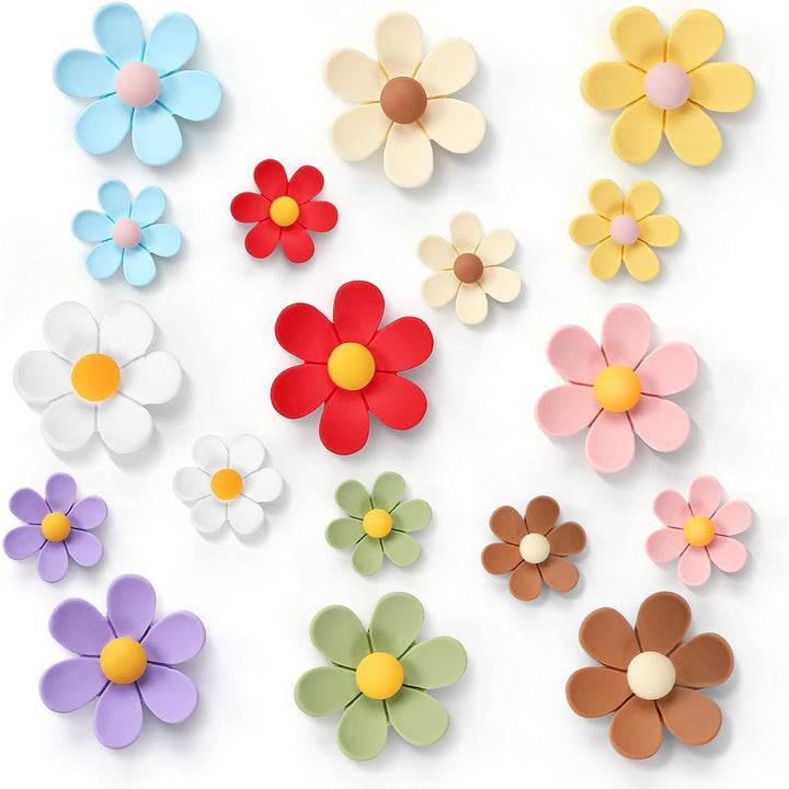 Colourful Flower Fridge Magnets, 18 Pieces, 9 Colours - Just Closeouts Canada Inc.X004URMW2T