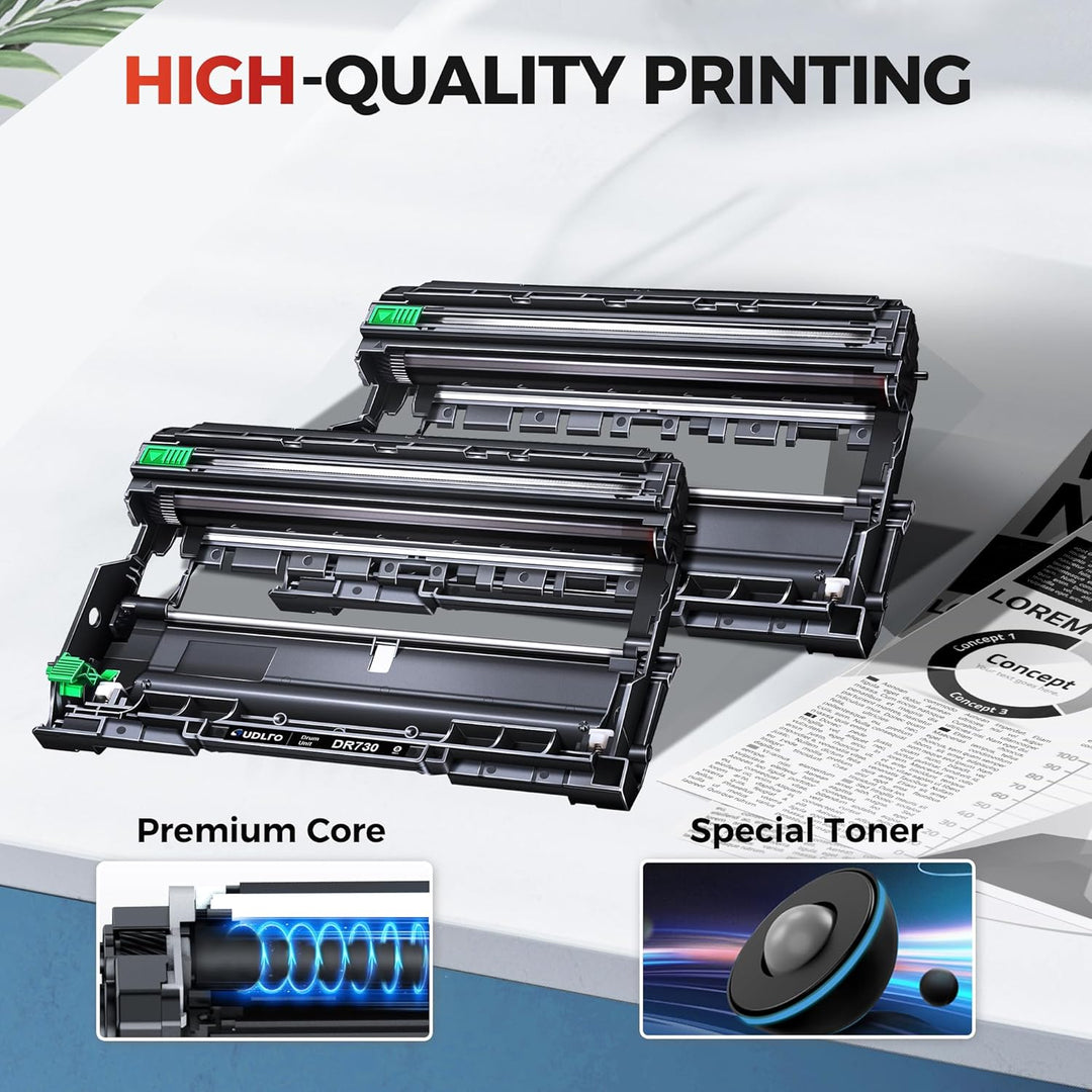 Compatible DR730 (Not Toner) Replacement for Brother Drum DR730 DR - 730 Compatible with MFC - L2750DW HL - L2370DW MFC - L2710DW HL - L2350DW DCP - L2550DW Printer (2 Pack, Black) - Just Closeouts Canada Inc.X004B5S9SV