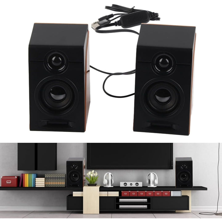 Computer Speakers, USB Powered Wired HiFi Stereo Sound PC Speakers Adjustable Volume with 3.5mm Cable, Desktop Speakers for TV Laptop Monitor - Just Closeouts Canada Inc.X0040V5IWL