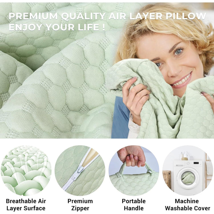 COOLBEBE Bed Wedge Pillow for Sleeping, Adjustable Folding Wedge for Snoring and After Surgery - 9 & 11 Inch, Elevated Triangle Pillow Back Pain Relief (Green, 9 & 11 Inch) - Just Closeouts Canada Inc.