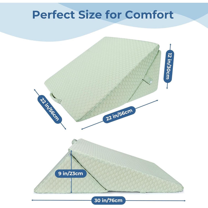 COOLBEBE Bed Wedge Pillow for Sleeping, Adjustable Folding Wedge for Snoring and After Surgery - 9 & 11 Inch, Elevated Triangle Pillow Back Pain Relief (Green, 9 & 11 Inch) - Just Closeouts Canada Inc.