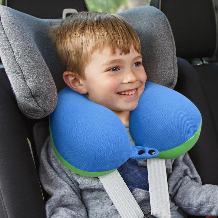 COOLBEBE Kids Travel Neck Pillow, Softly Travel Pillow for Car & Airplane, Traveling Gifts for Toddler & Children (1, Bluish Green) - Just Closeouts Canada Inc.