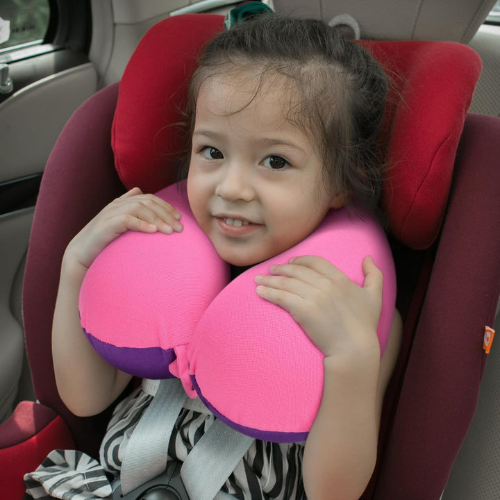 COOLBEBE Kids Travel Neck Pillow, Softly Travel Pillow for Car & Airplane, Traveling Gifts for Toddler & Children (1, Pinkish Purple) - Just Closeouts Canada Inc.