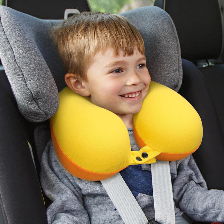 COOLBEBE Kids Travel Neck Pillow, Softly Travel Pillow for Car & Airplane, Traveling Gifts for Toddler & Children (1, Yellowish Orange) - Just Closeouts Canada Inc.