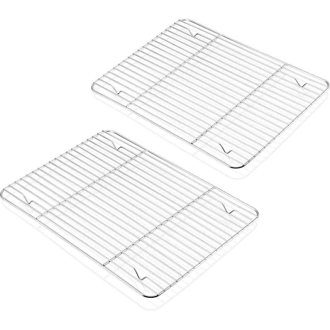 Cooling Rack Pack of 2, Stainless Steel Metal Cooking Rack for Cooling Baking Roasting Drying, 15" x 11" x 0.6", Non Toxic & Rust Free, Oven & Dishwasher Safe - Just Closeouts Canada Inc.