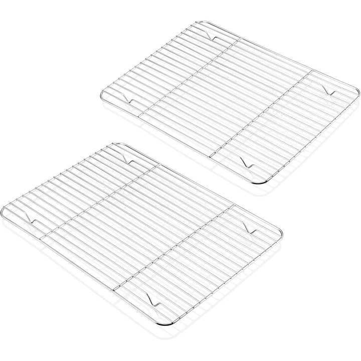 Cooling Rack Pack of 2, Stainless Steel Metal Cooking Rack for Cooling Baking Roasting Drying, 15" x 11" x 0.6", Non Toxic & Rust Free, Oven & Dishwasher Safe - Just Closeouts Canada Inc.