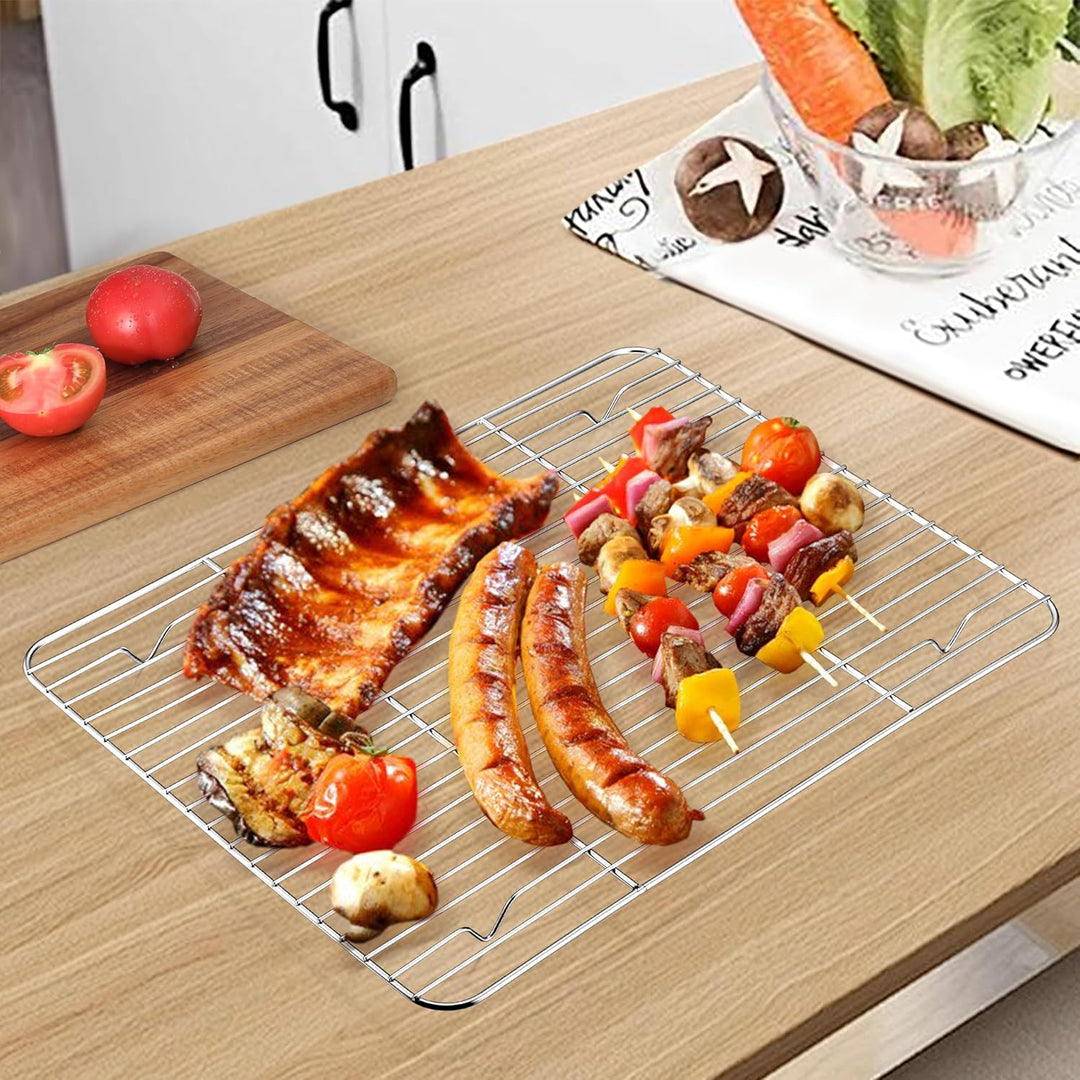 Cooling Rack Pack of 2, Stainless Steel Metal Cooking Rack for Cooling Baking Roasting Drying, 15" x 11" x 0.6", Non Toxic & Rust Free, Oven & Dishwasher Safe - Just Closeouts Canada Inc.