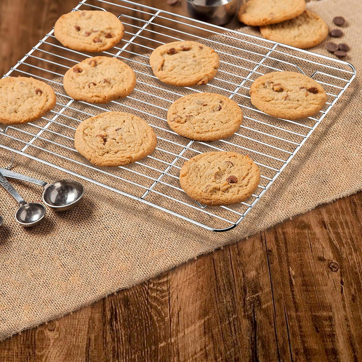 Cooling Rack Pack of 2, Stainless Steel Metal Cooking Rack for Cooling Baking Roasting Drying, 15" x 11" x 0.6", Non Toxic & Rust Free, Oven & Dishwasher Safe - Just Closeouts Canada Inc.