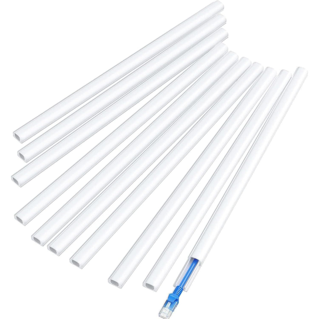 Cord Cover Wall, 142in One - Cord Channel Cord Hider Wall, Mini Size Wire Covers for Cords, Paintable Cable Concealer to Hide Speaker Wire, Ethernet Cable, 10X L14.2in W0.48in H0.3in, CC05 White - Just Closeouts Canada Inc.