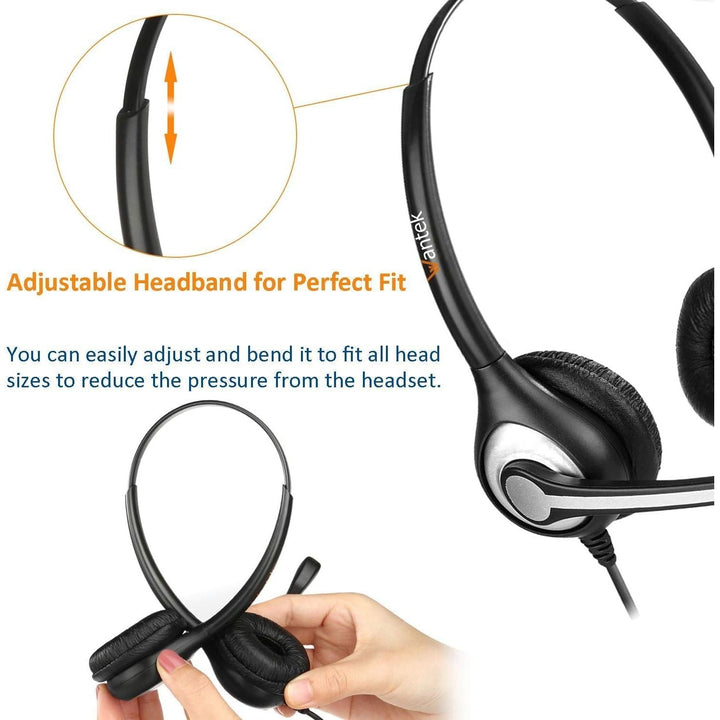 Corded Telephone Headset Mono w/Noise Canceling Mic for ShoreTel Plantronics Polycom Zultys Toshiba NEC Dterm Nortel Norstar Meridian Siemens ROLM Packet8 Landline Deskphones(F600S2) - Just Closeouts Canada Inc.