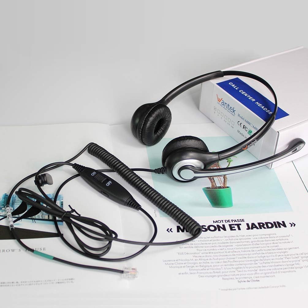 Corded Telephone Headset Mono w/Noise Canceling Mic for ShoreTel Plantronics Polycom Zultys Toshiba NEC Dterm Nortel Norstar Meridian Siemens ROLM Packet8 Landline Deskphones(F600S2) - Just Closeouts Canada Inc.
